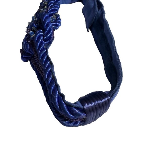 Vintage Bellissimo Royal Blue Braided Stone Women’s Belt - Picture 7 of 11
